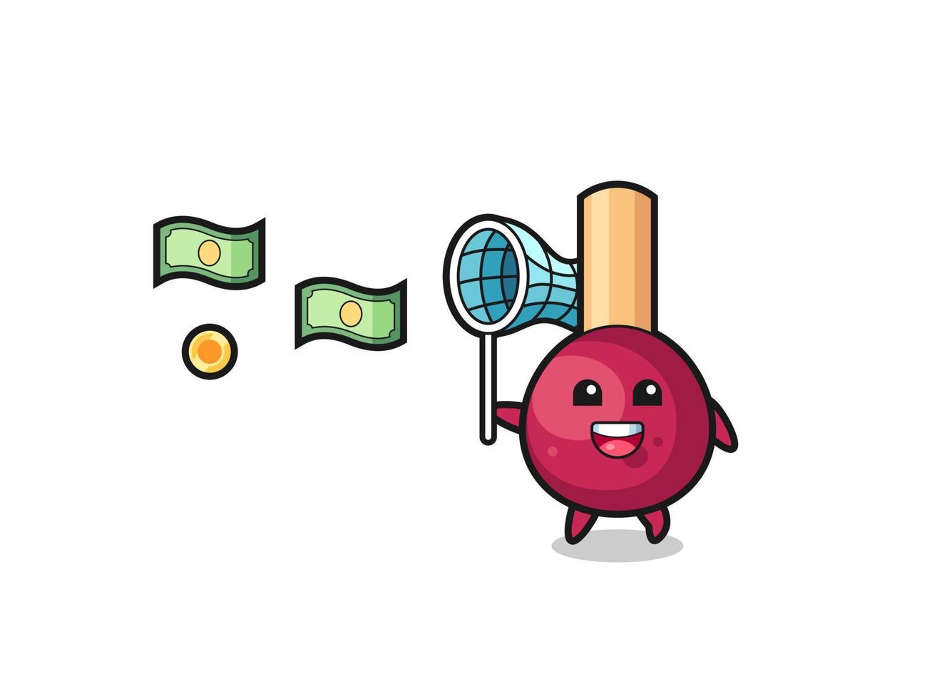 illustration of the matches catching flying money vector