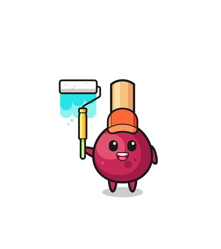 the matches painter mascot with a paint roller vector