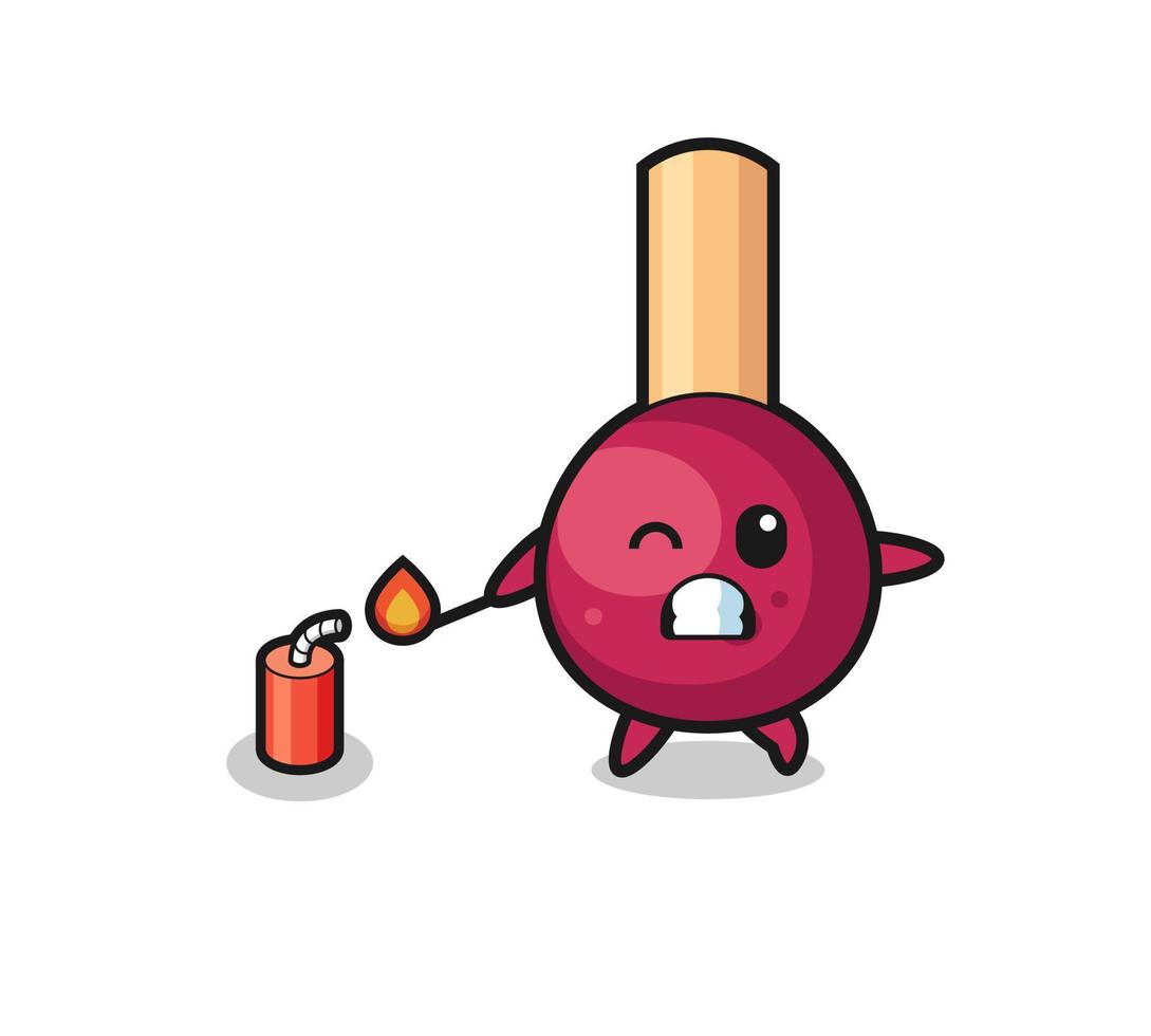 matches mascot illustration playing firecracker vector