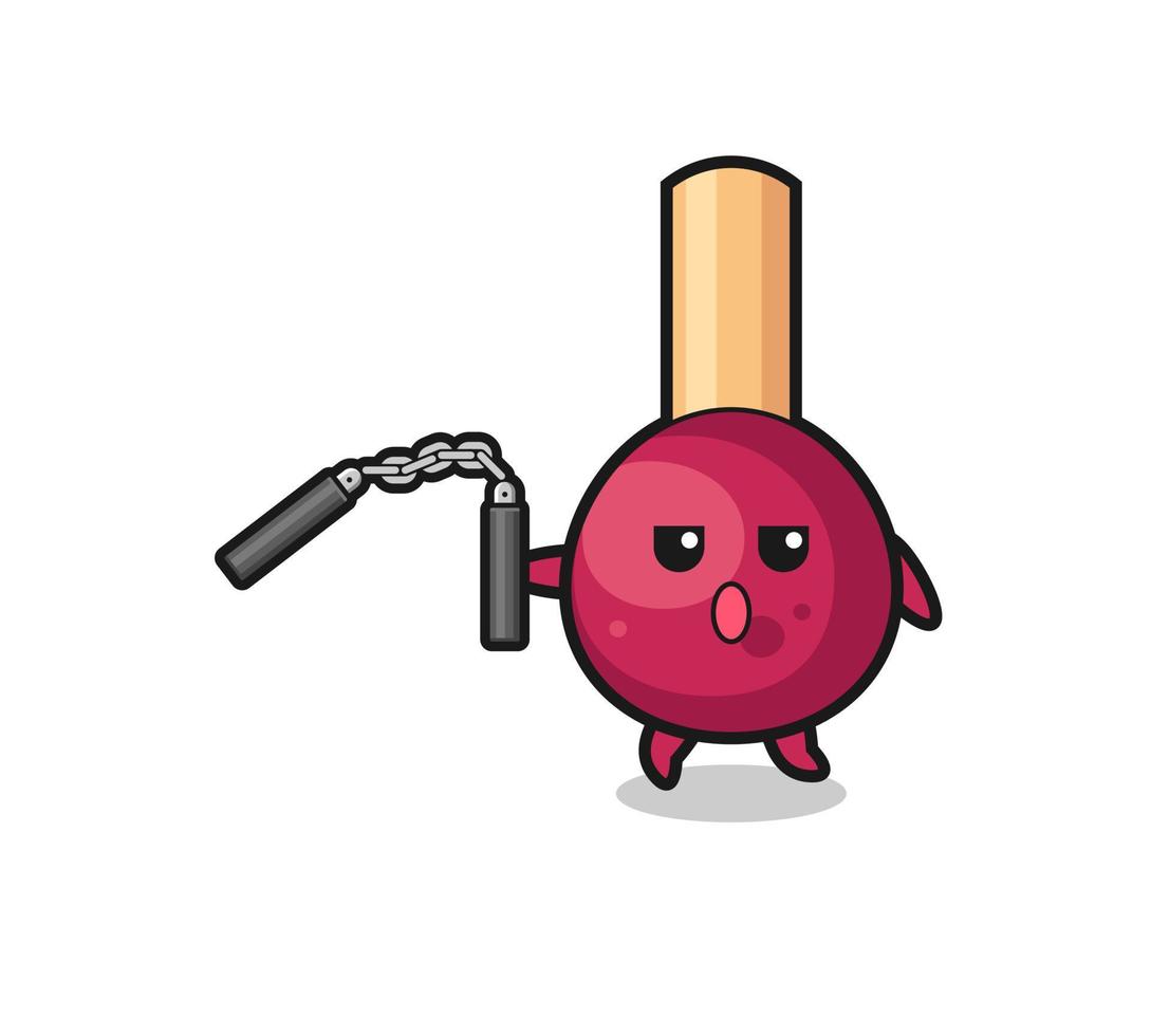 cartoon of matches using nunchaku vector