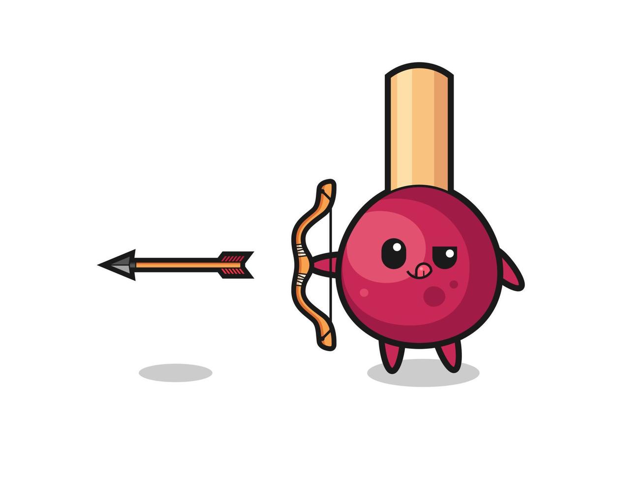 illustration of matches character doing archery vector