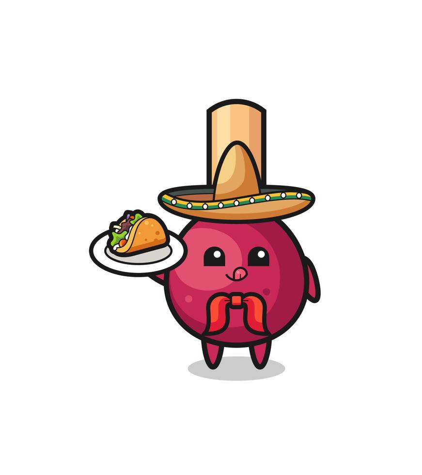 Coincide con la mascota del chef mexicano sosteniendo un taco. vector