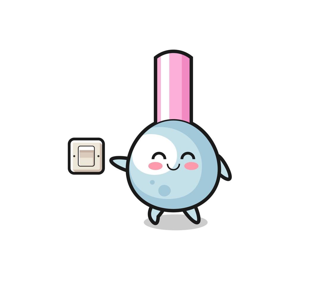 cartoon cotton bud is turning off light vector