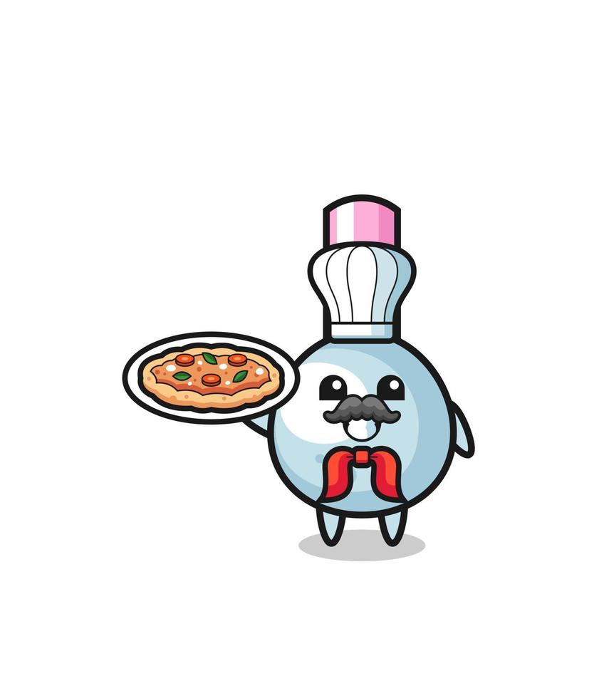 cotton bud character as Italian chef mascot vector