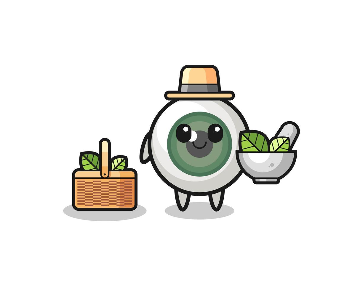 eyeball herbalist cute cartoon vector