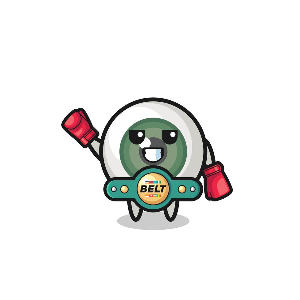 eyeball boxer mascot character vector