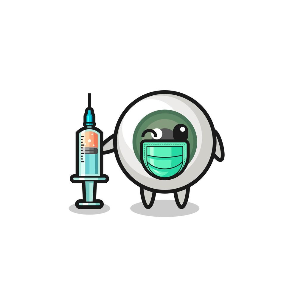 eyeball mascot as vaccinator vector