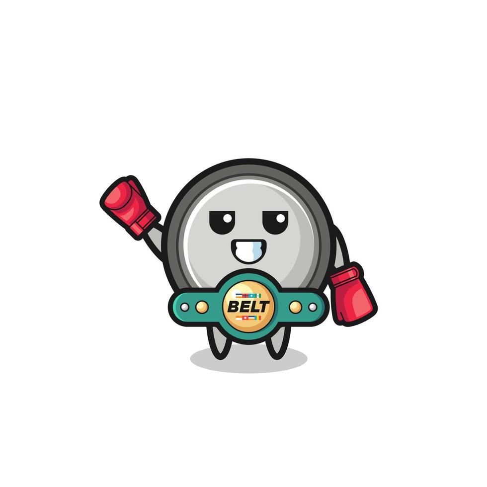 button cell boxer mascot character vector