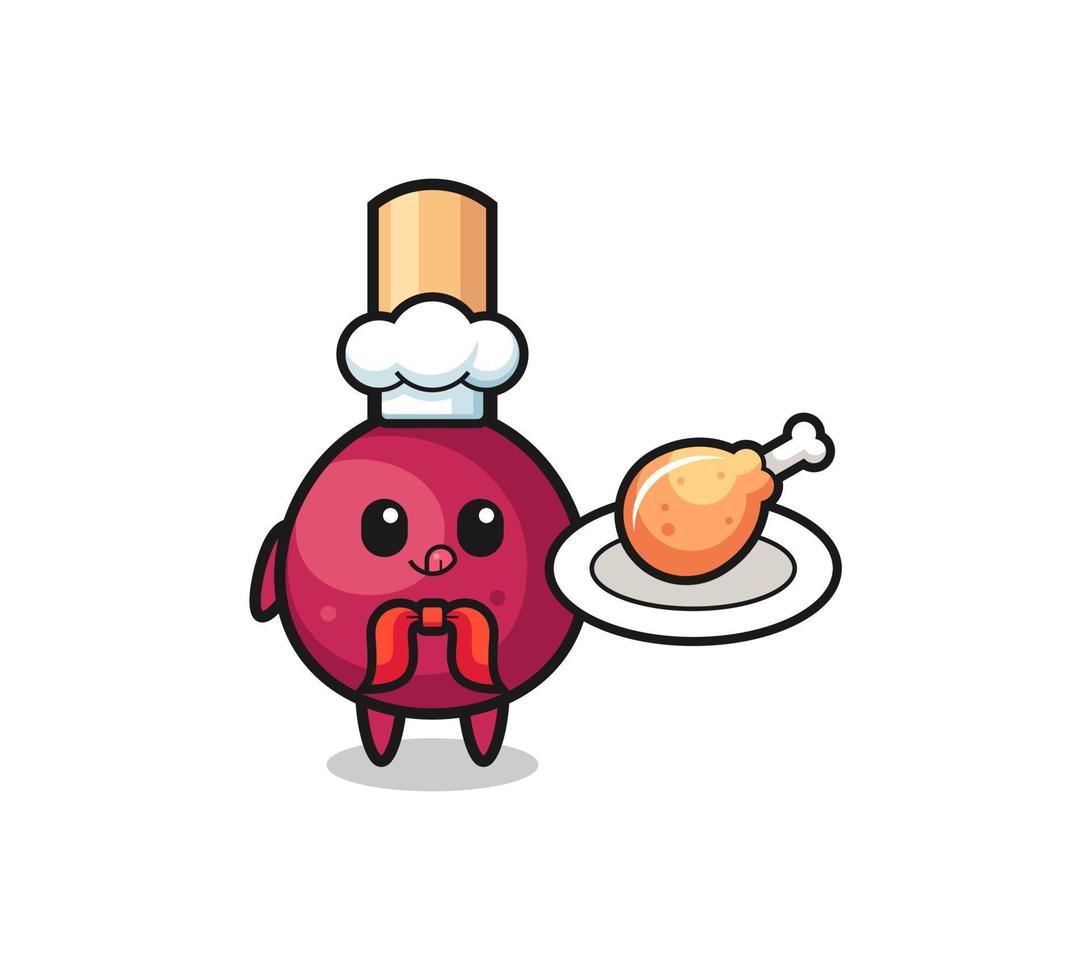 matches fried chicken chef cartoon character vector