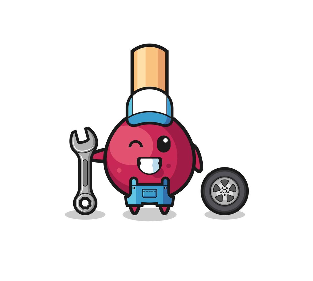 the matches character as a mechanic mascot vector