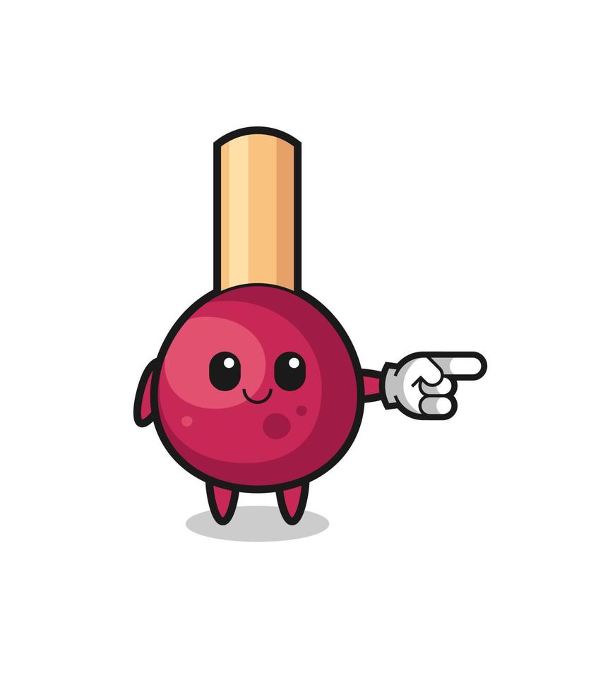 matches mascot with pointing right gesture vector