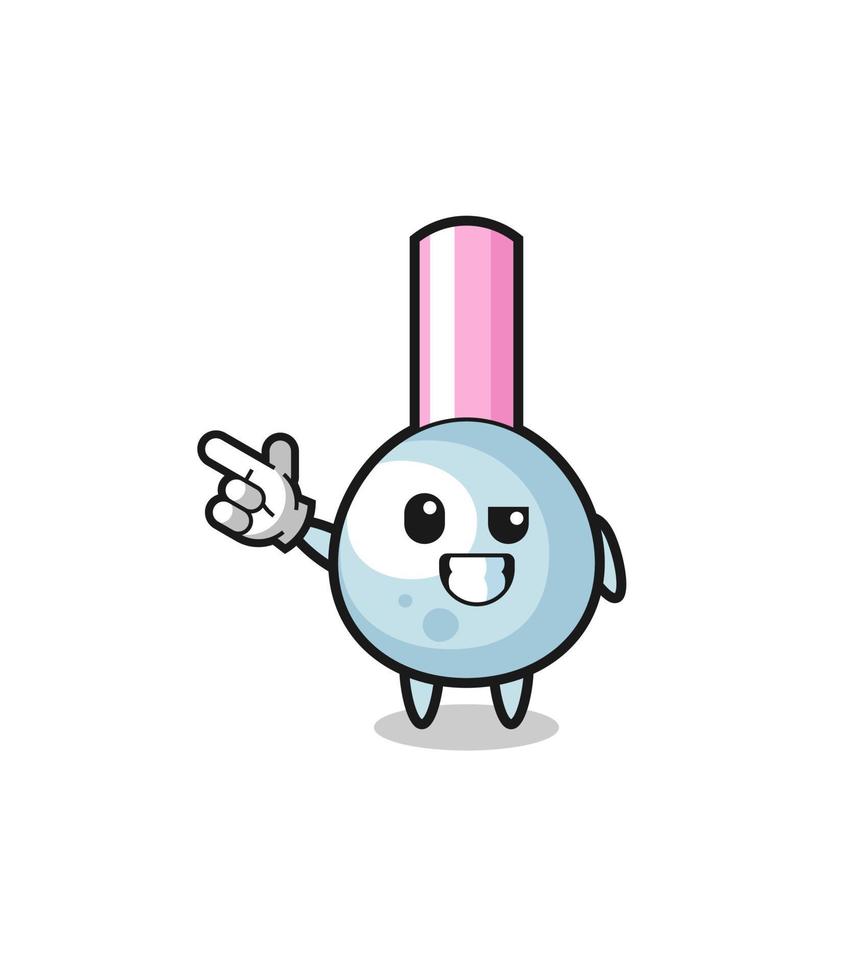 cotton bud mascot pointing top left vector