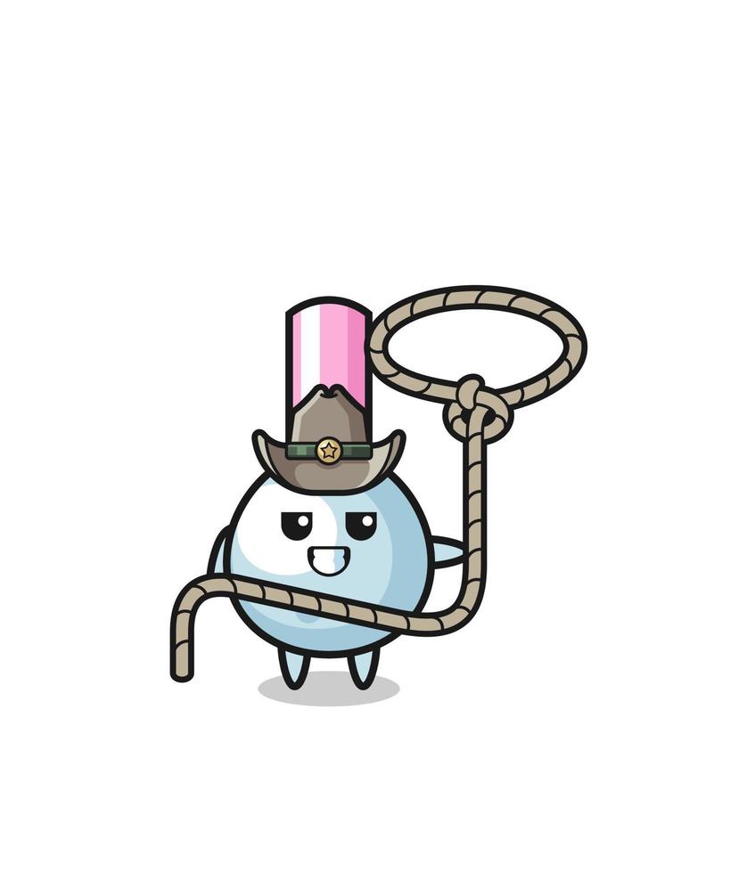 the cotton bud cowboy with lasso rope vector