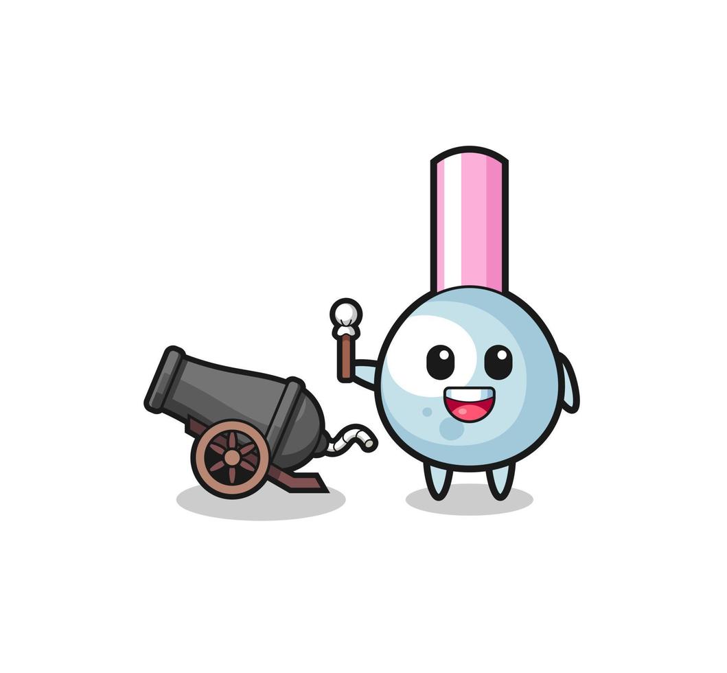cute cotton bud shoot using cannon vector