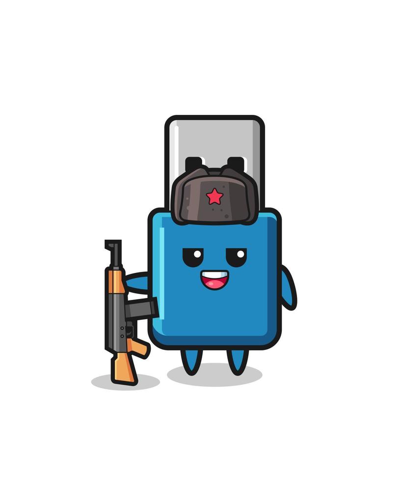 cute flash drive usb cartoon as Russian army vector