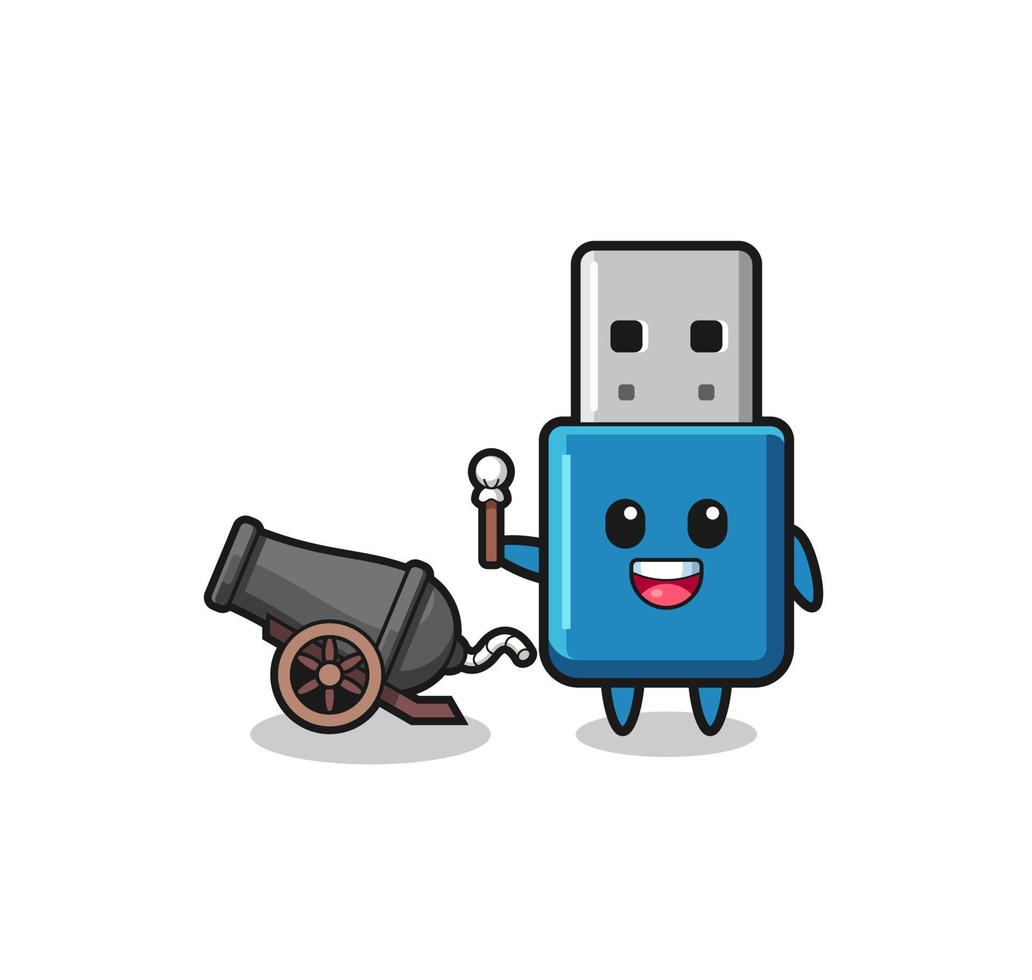 cute flash drive usb shoot using cannon vector