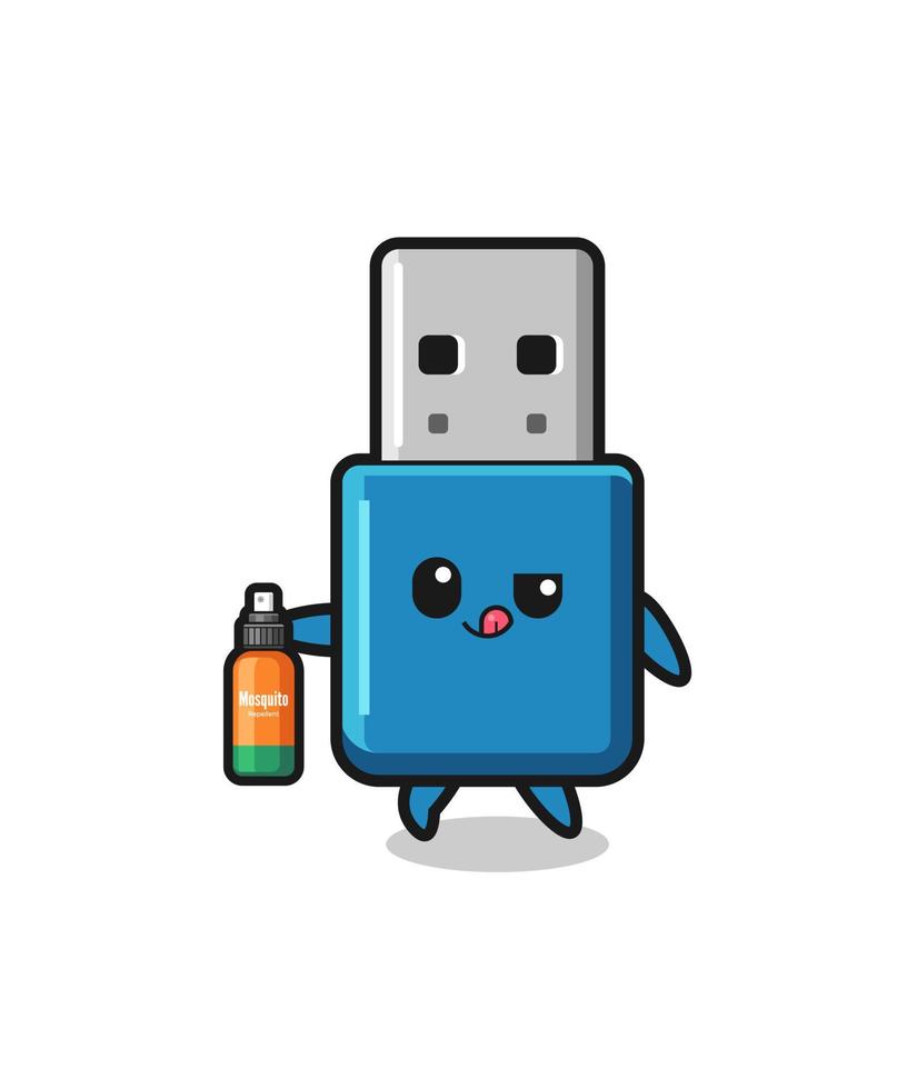 cute flash drive usb holding mosquito repellent vector