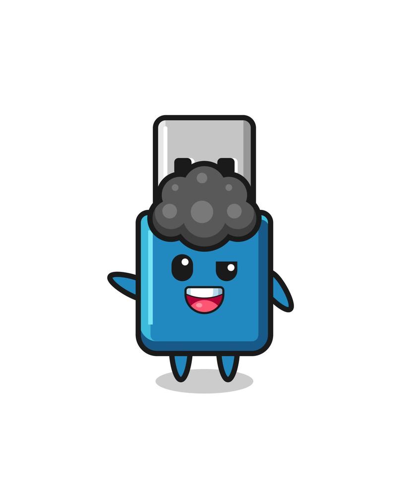 flash drive usb character as the afro boy vector