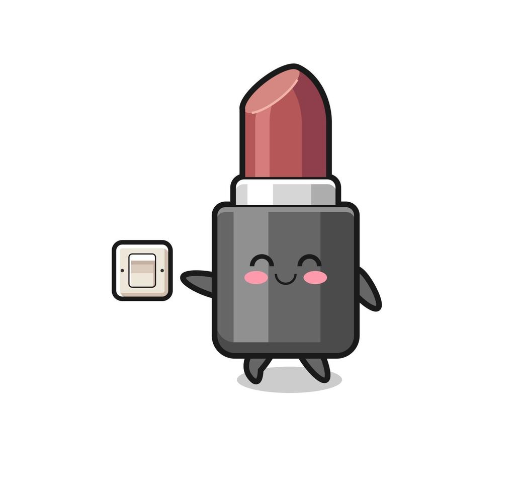 cartoon lipstick is turning off light vector