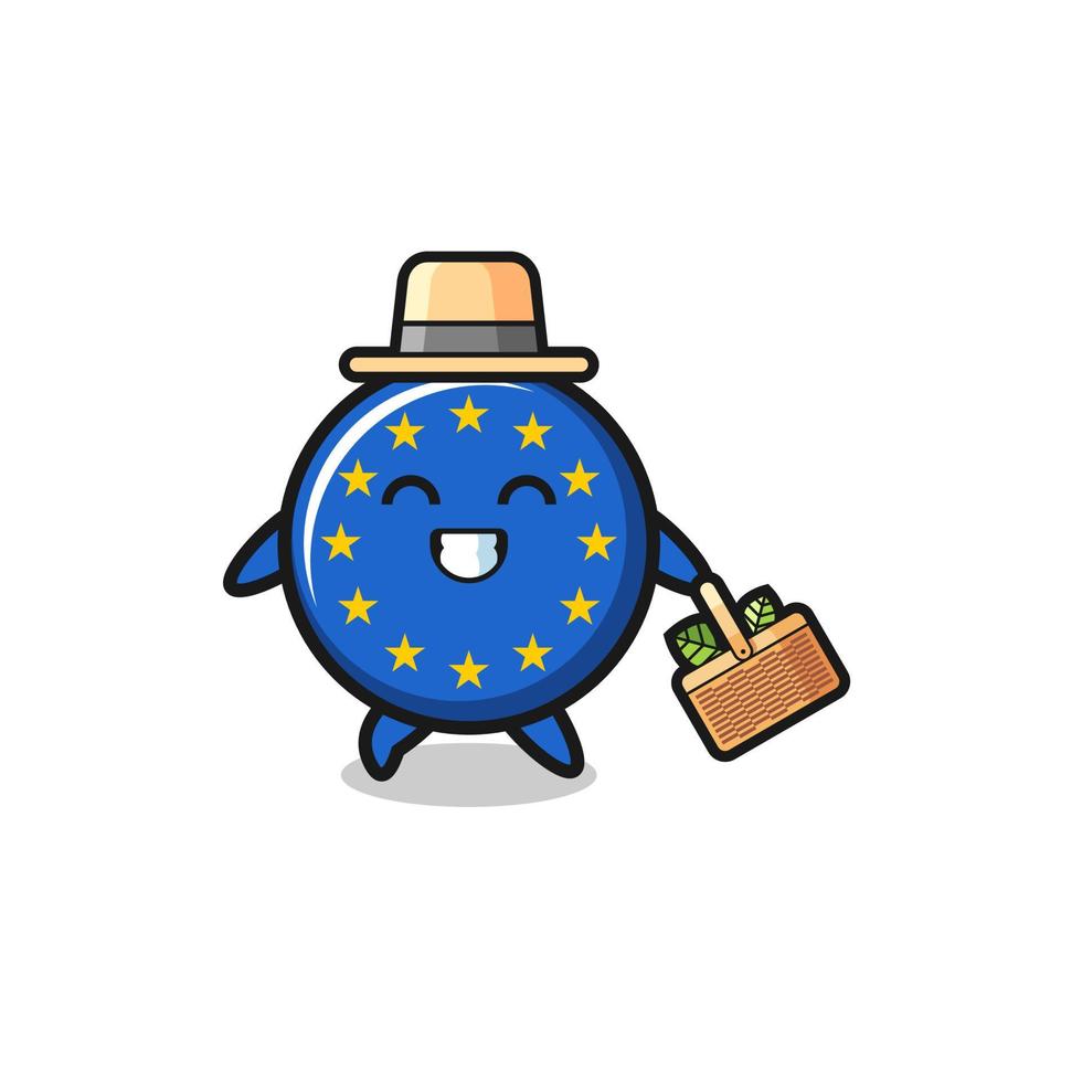euro flag herbalist character searching a herbal vector