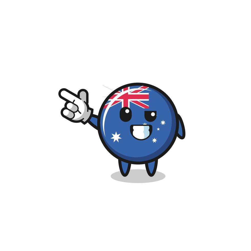 australia flag mascot pointing top left vector