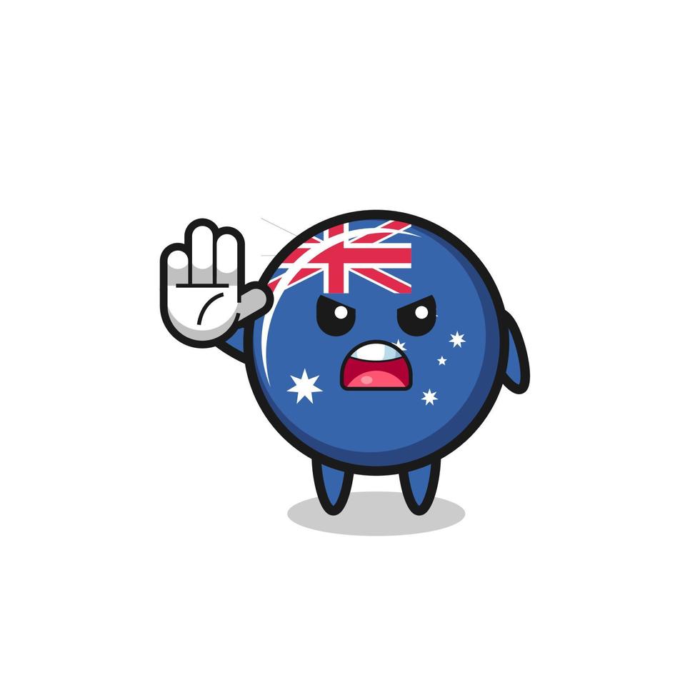 australia flag character doing stop gesture vector