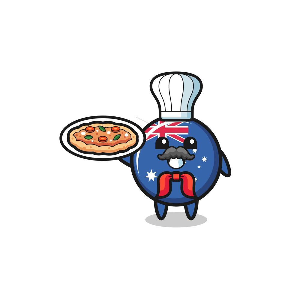 australia flag character as Italian chef mascot vector