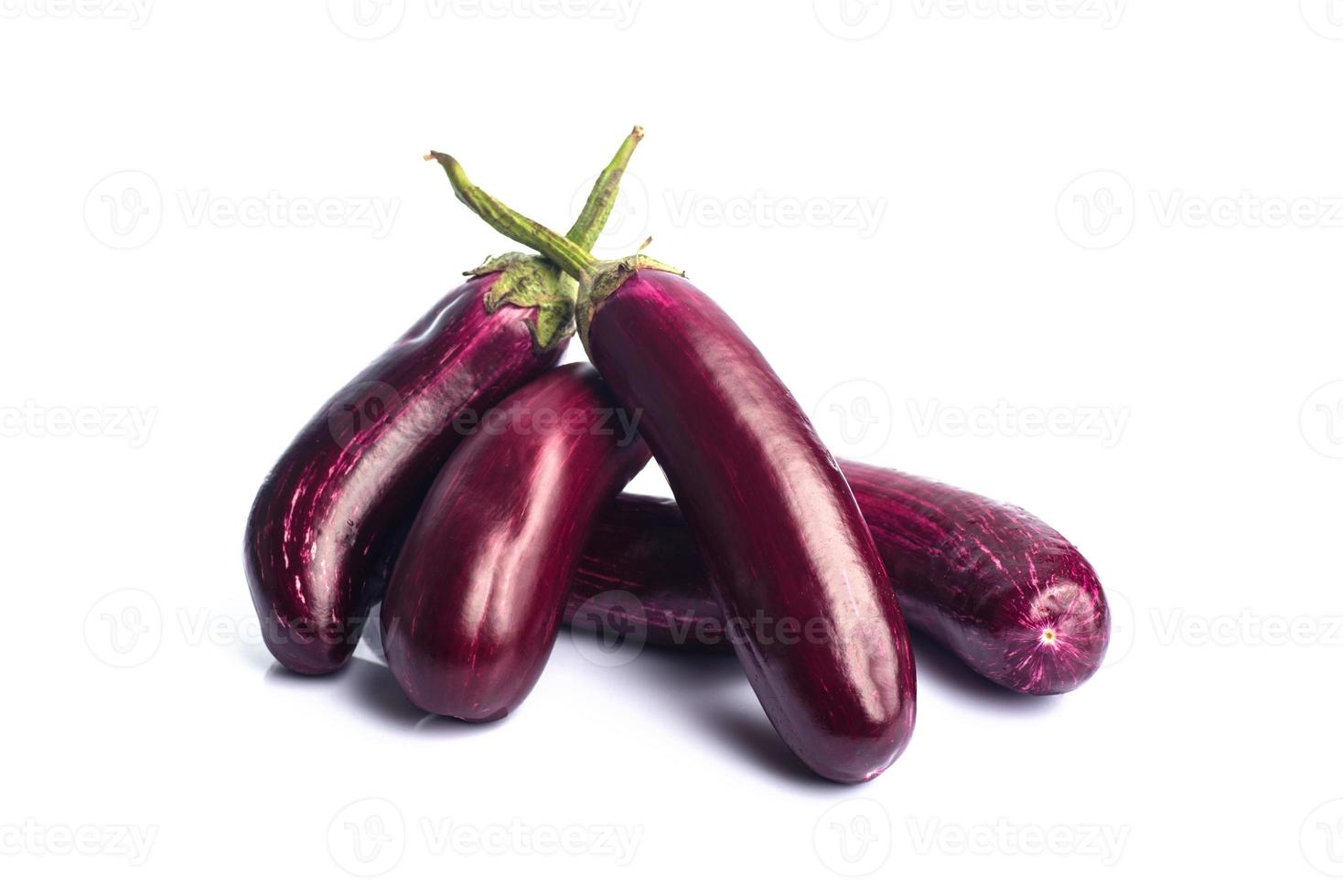 Eggplant or aubergine or brinjal vegetable isolated on a white background. photo