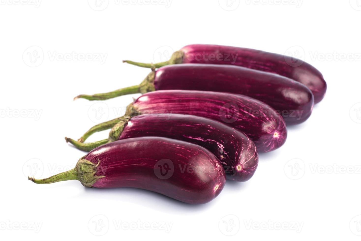 Eggplant or aubergine or brinjal vegetable isolated on a white background. photo