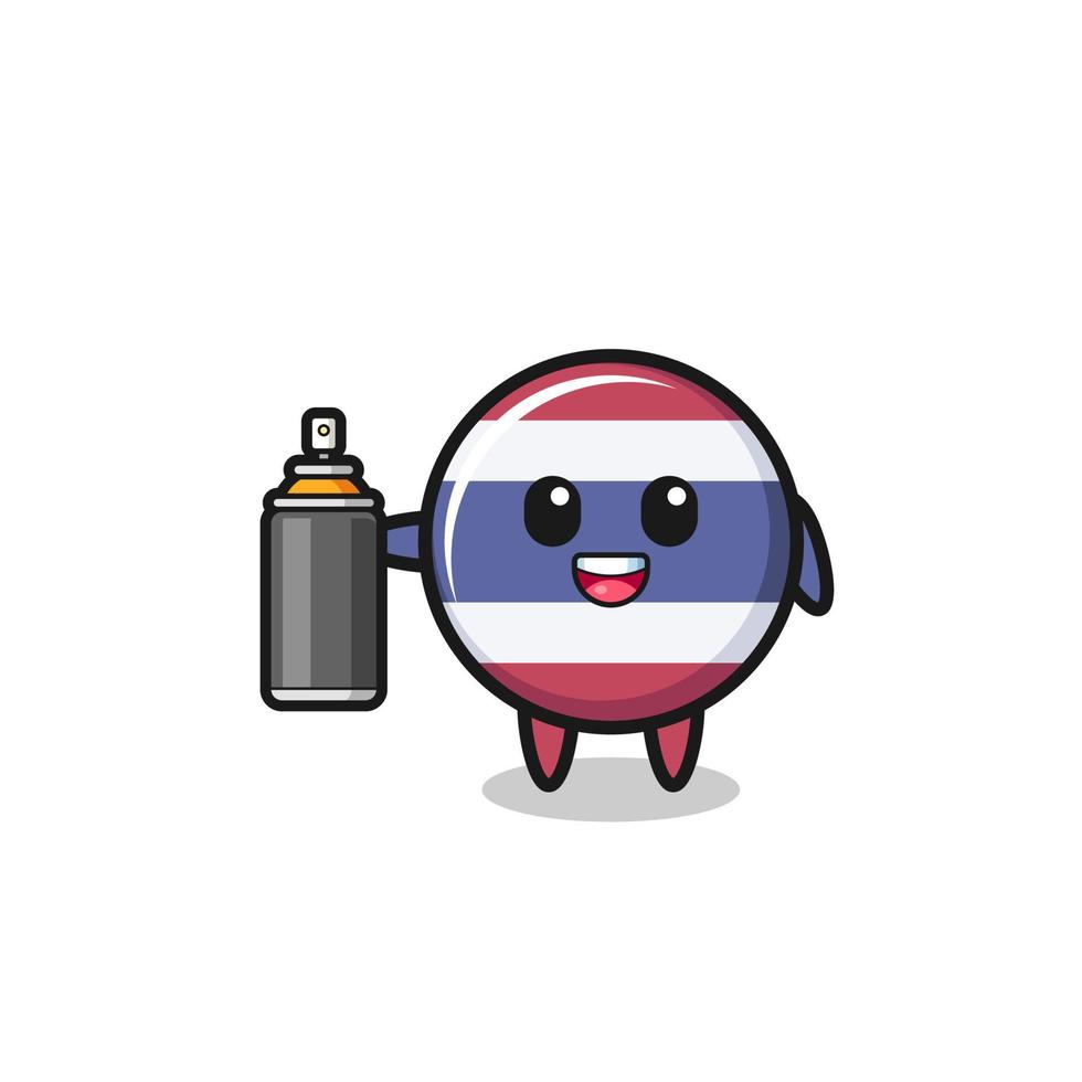 the cute thailand flag as a graffiti bomber vector