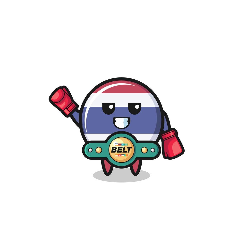 thailand flag boxer mascot character vector