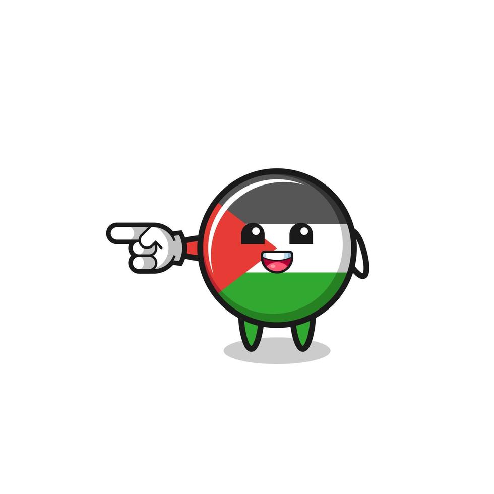 palestine flag cartoon with pointing left gesture vector
