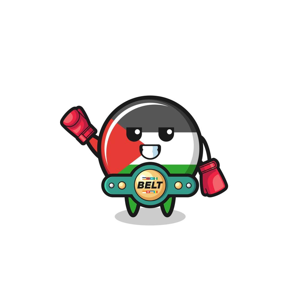 palestine flag boxer mascot character vector