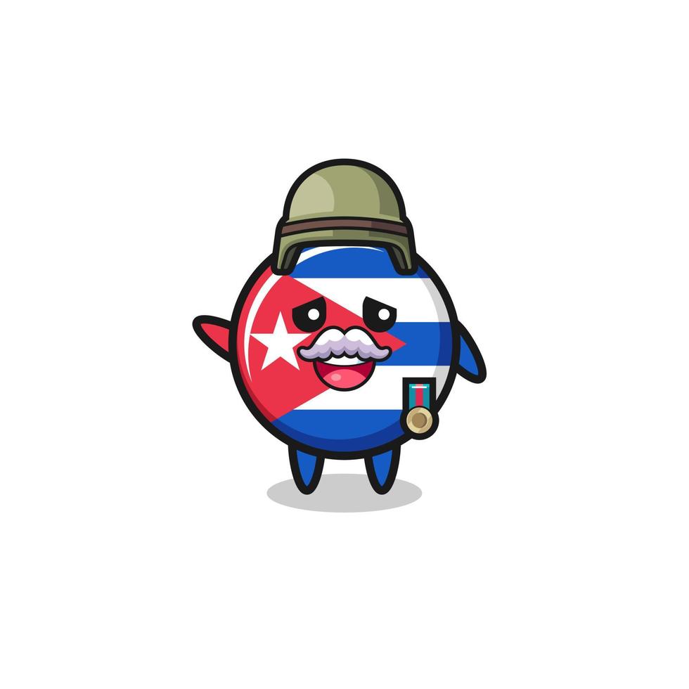 cute cuba flag as veteran cartoon vector