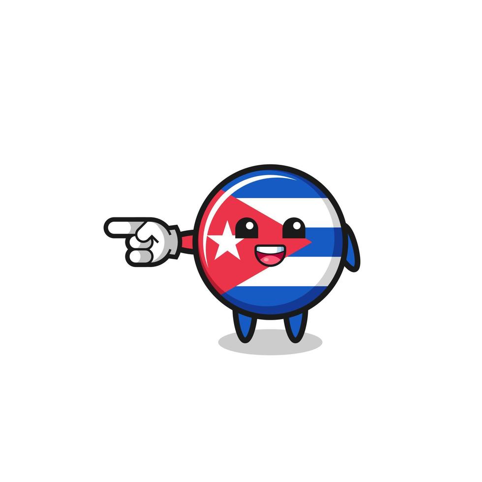 cuba flag cartoon with pointing left gesture vector