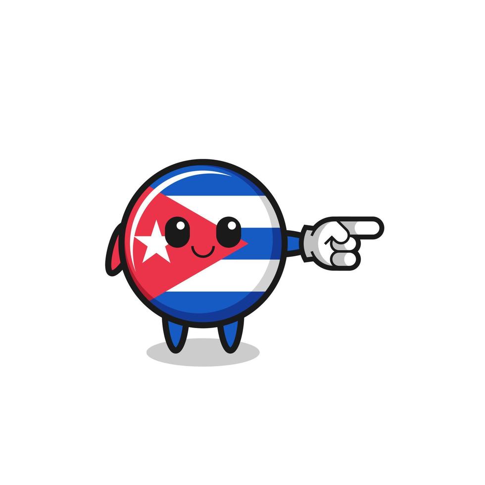 cuba flag mascot with pointing right gesture vector