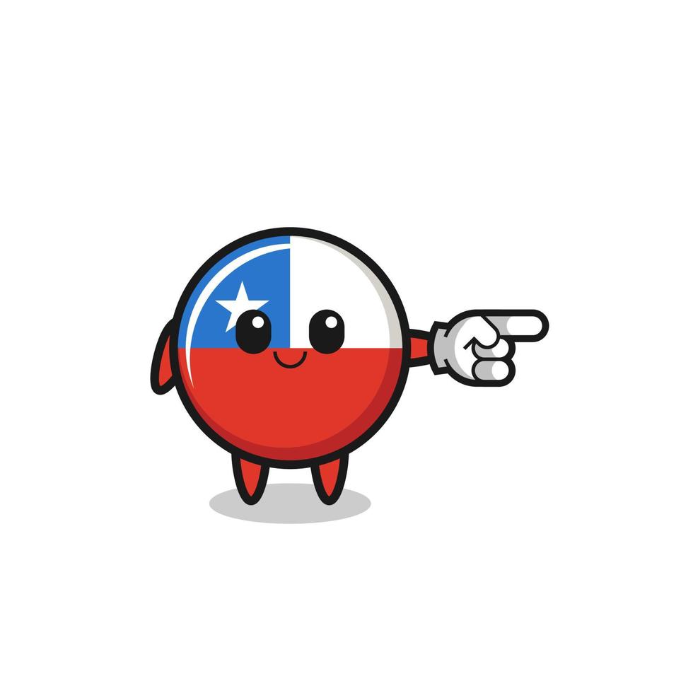 chile flag mascot with pointing right gesture vector