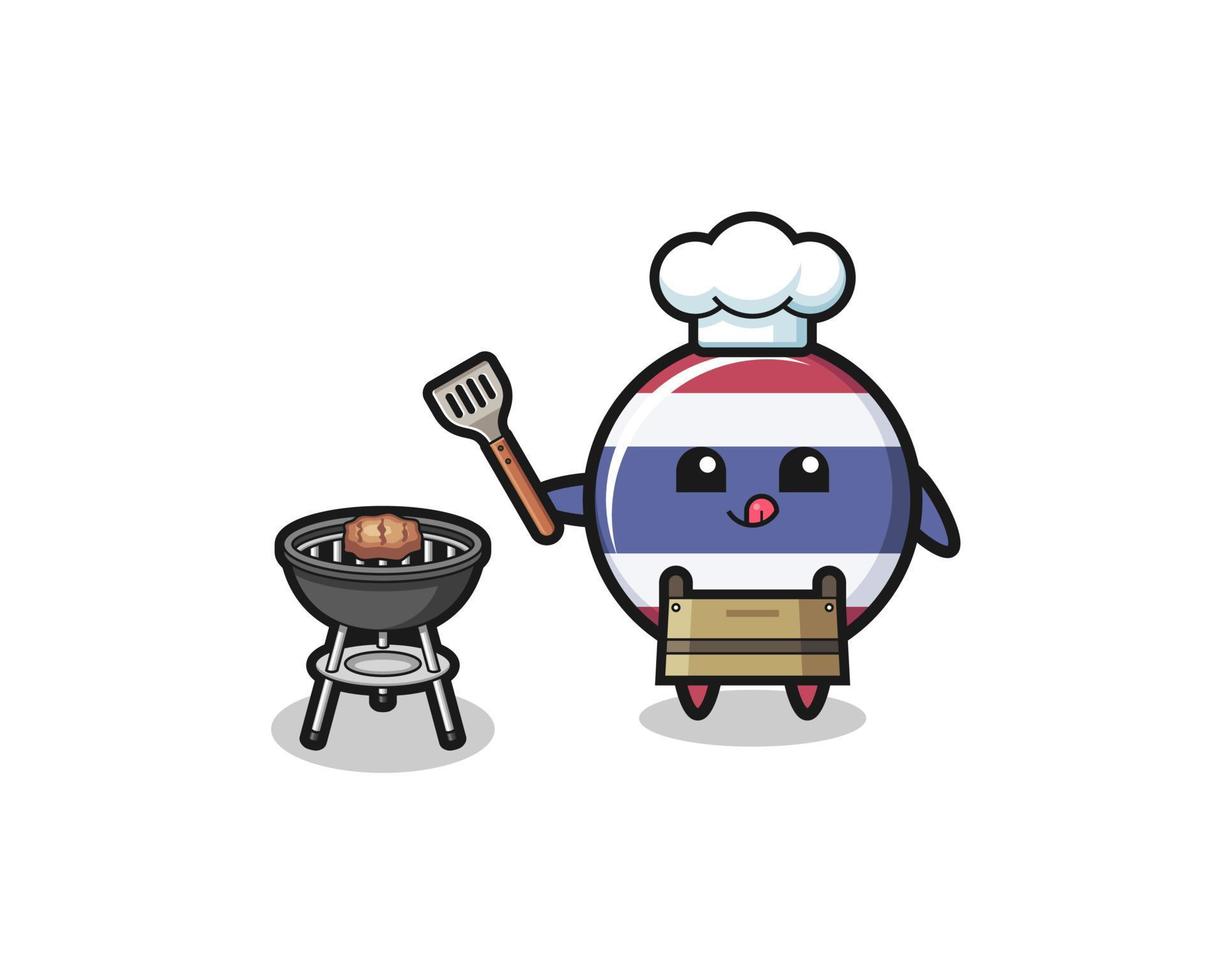 thailand flag barbeque chef with a grill vector