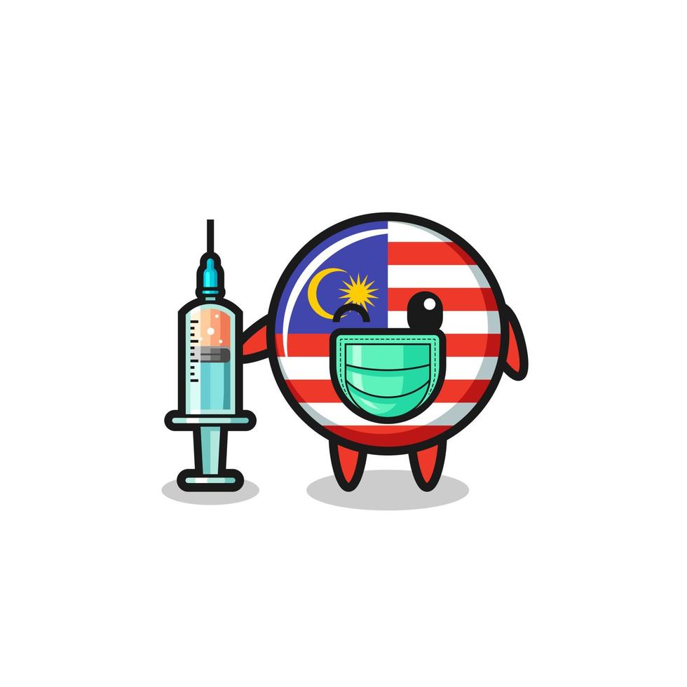 malaysia flag mascot as vaccinator vector