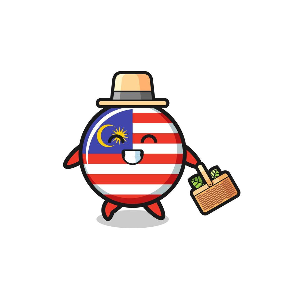 malaysia flag herbalist character searching a herbal vector