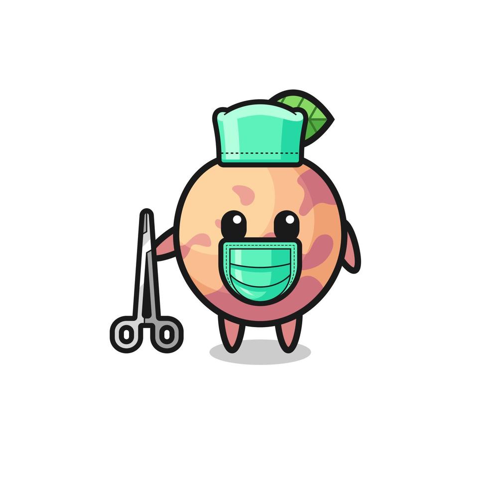 surgeon pluot fruit mascot character vector