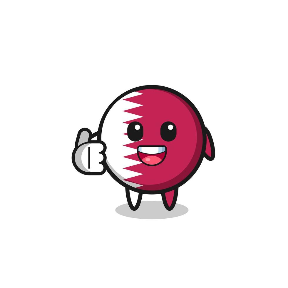 qatar flag mascot doing thumbs up gesture vector