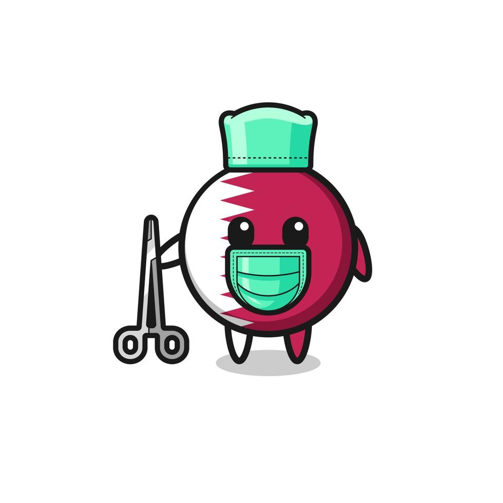 surgeon qatar flag mascot character vector