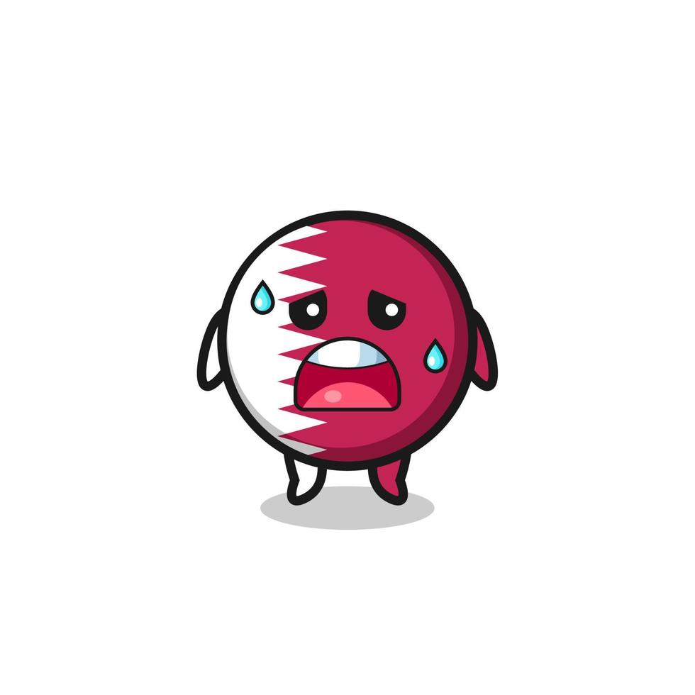 the fatigue cartoon of qatar flag vector