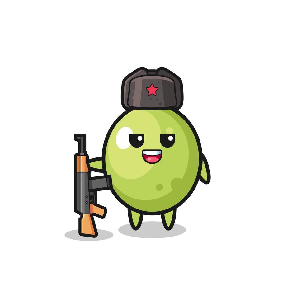cute olive cartoon as Russian army vector