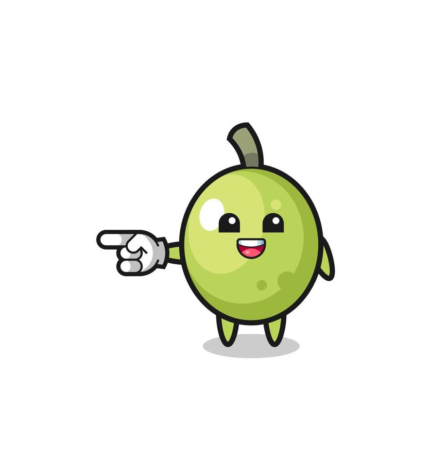 olive cartoon with pointing left gesture 5047253 Vector Art at Vecteezy