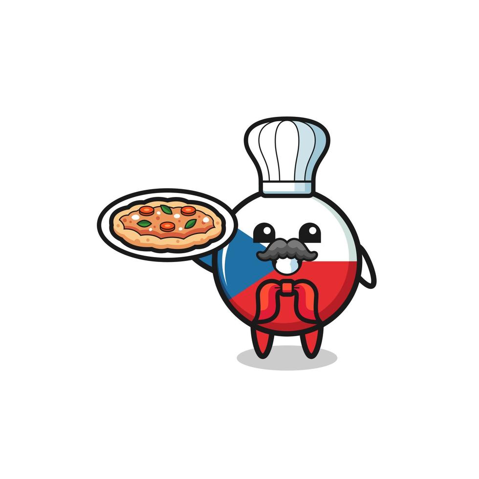 czech flag character as Italian chef mascot vector