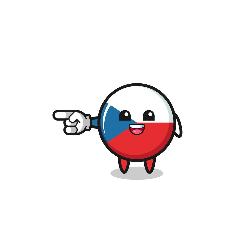 czech flag cartoon with pointing left gesture vector