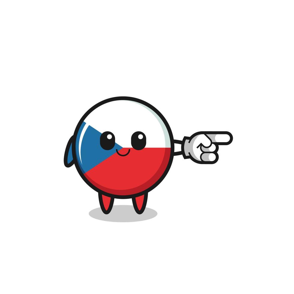 czech flag mascot with pointing right gesture vector