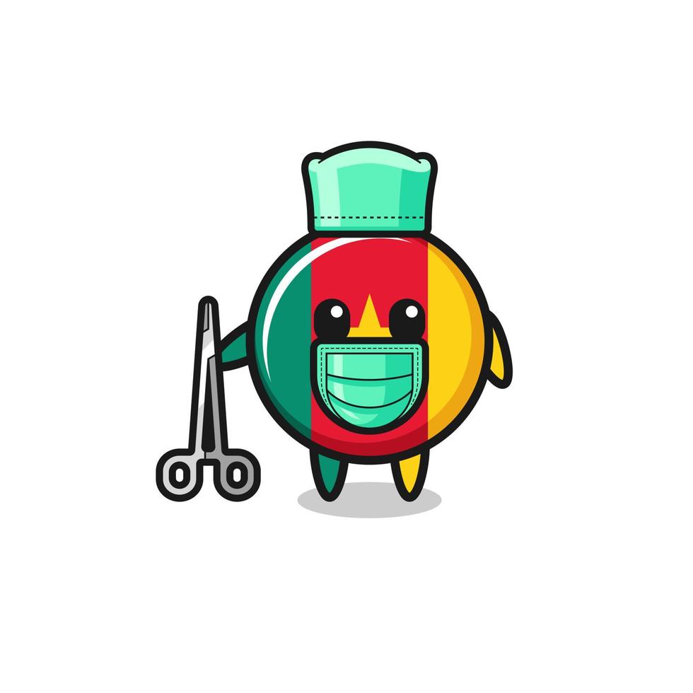 surgeon cameroon flag mascot character vector